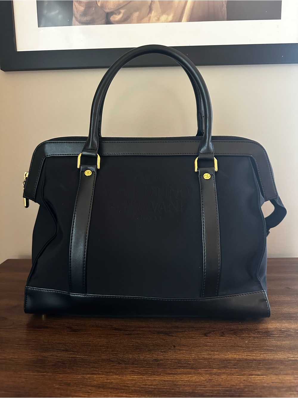 Valentino Garavani Sport Black Top Handle Satchel